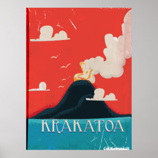 Krakatoa Vintage Vacation Poster Art