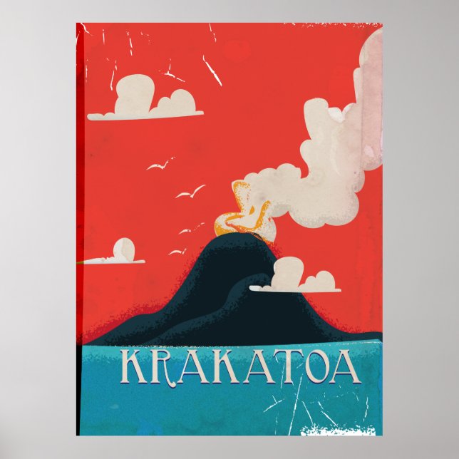 Krakatoa Vintage Vacation Poster Art (Front)