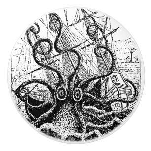 Kraken Attack giant octopus Ceramic Knob