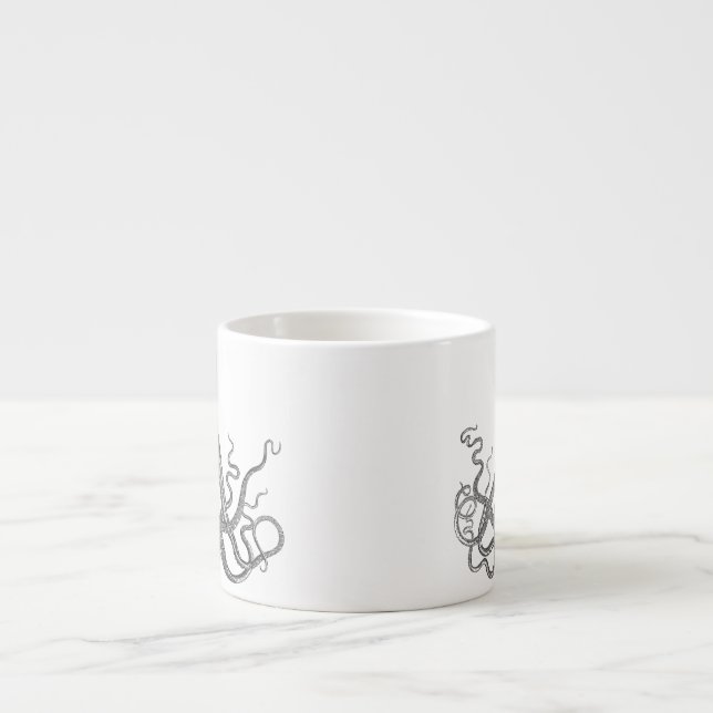 Kraken - Black Giant Octopus / Cthulu Espresso Cup (Front)