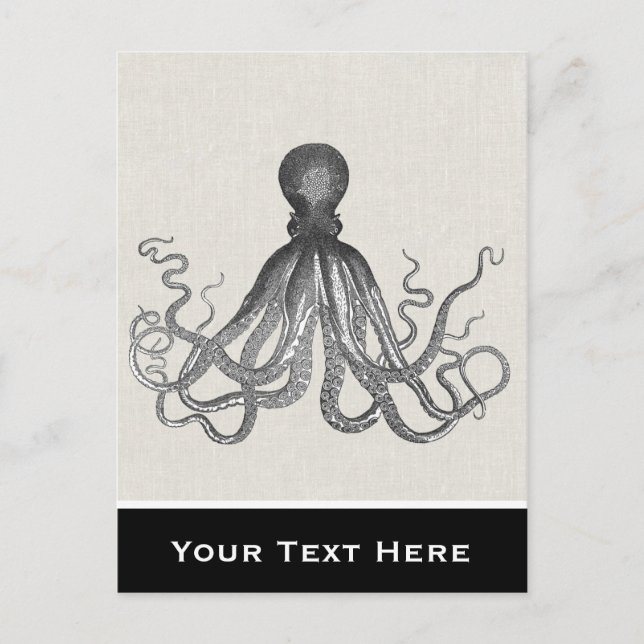 Kraken - Black Giant Octopus / Cthulu Postcard (Front)