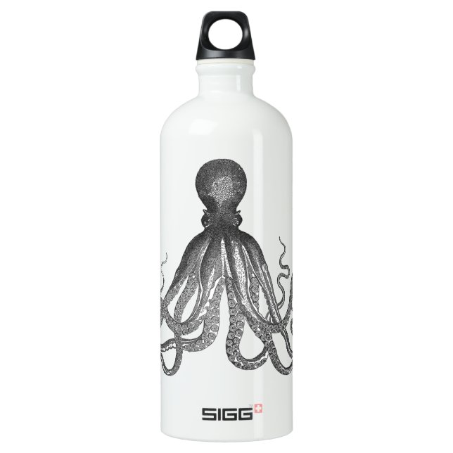 Kraken - Black Giant Octopus / Cthulu Water Bottle (Front)