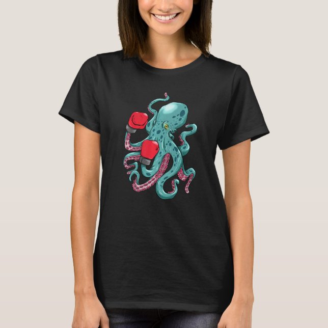 Kraken Octopus Boxing Gloves Underwater Ocean Crea T-Shirt (Front)