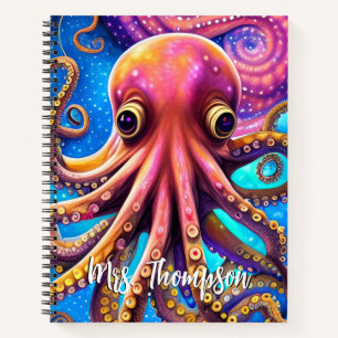 Kraken Octopus with Personalised Name Notebook