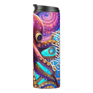 Kraken Octopus with Personalized Name Thermal Tumbler