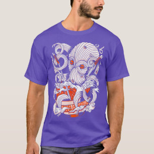 Kraken Ramen Octopus Retro Anime Ramen Lover Men T-Shirt