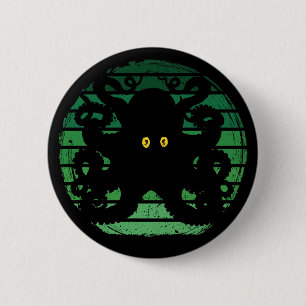 Kraken Retro Green Water 6 Cm Round Badge