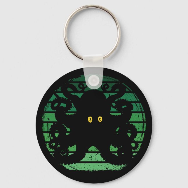 Kraken Retro Green Water Key Ring (Front)