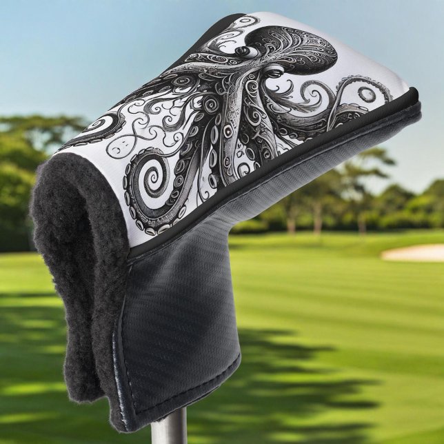 Kraken Steampunk Octopus Ornate Black Golf Head Cover (Creator Uploaded)