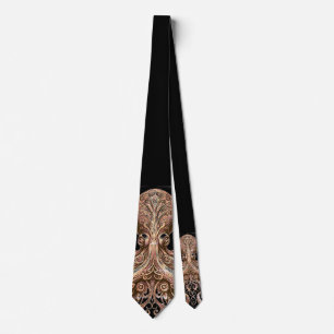 Kraken Steampunk Octopus Ornate Gold and Black Tie