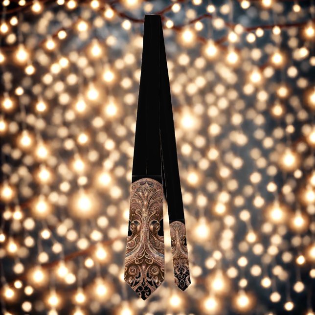 Kraken Steampunk Octopus Ornate Gold and Black Tie (Creator Uploaded)