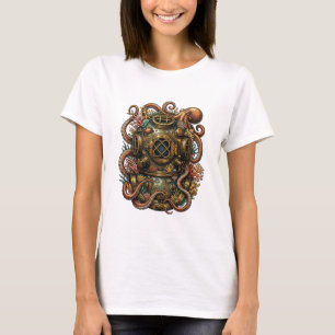 Kraken's Embrace - Vintage Dive Helmet T-Shirt