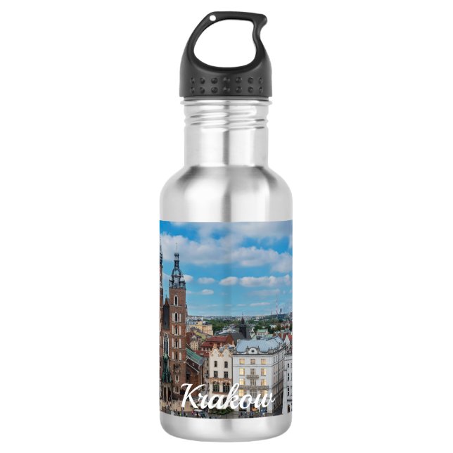 Krakow city centre from above in Poland 532 Ml Water Bottle (Front)