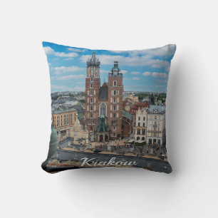 Krakow city centre from above in Poland Cushion