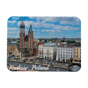 Krakow city centre from above in Poland Magnet