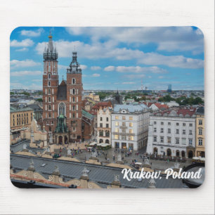 Krakow city centre from above in Poland Mouse Mat