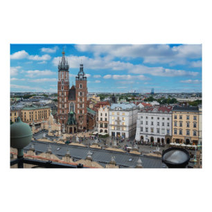 Krakow city centre from above in Poland Photo Print