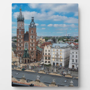 Krakow city centre from above in Poland Plaque