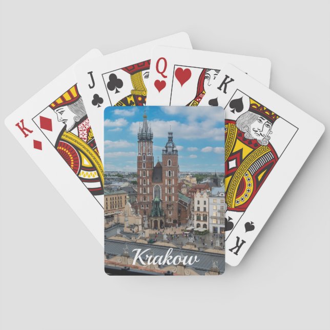 Krakow city centre from above in Poland Playing Cards (Back)