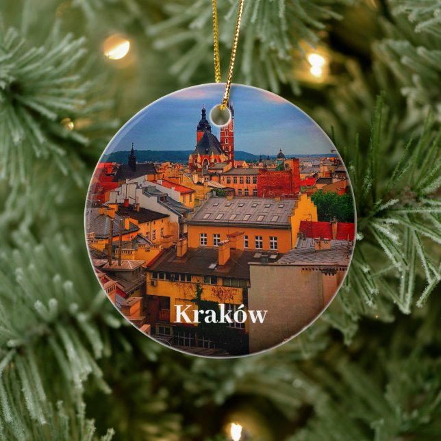 Krakow Europe Poland Polska Old Town Ceramic Tree Decoration (Tree)