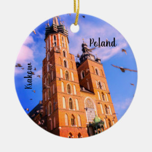 Krakow in Poland Ceramic Tree Decoration