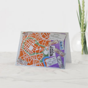 Krakow map greeting card
