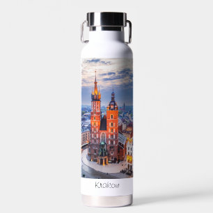 Krakow night in Poland Water Bottle