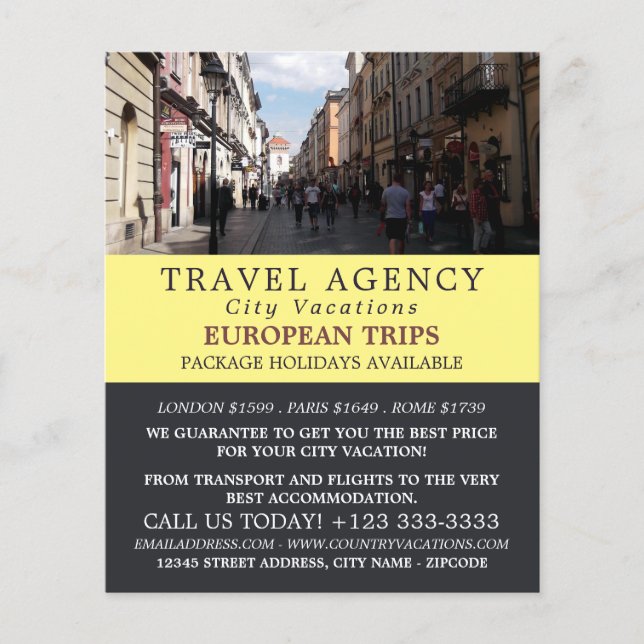 Kraków Old Town, Poland, Travel Agency Advertising Flyer (Front)