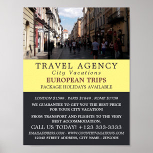 Kraków Old Town, Poland, Travel Agency Advertising Poster
