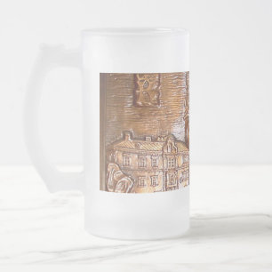 KRAKOW POLAND ARCHITECTURE FROSTED GLASS BEER MUG