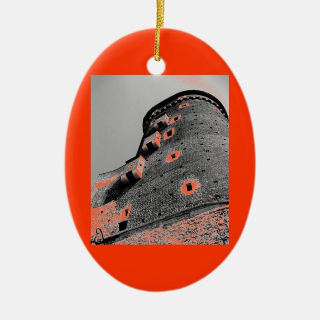 Krakow, Poland Ceramic Tree Decoration (Front)