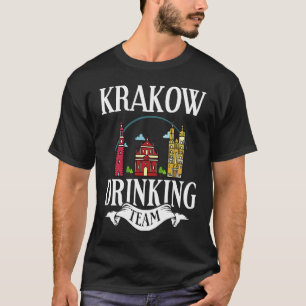 Krakow Poland City Trip Skyline Map Travel T-Shirt