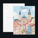 Krakow Poland Gouache Paint Illustration Travel Postcard<br><div class="desc">Krakow Poland Gouache Paint Illustration soft pastel colour vintage style</div>