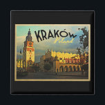 Krakow Poland Magnet<br><div class="desc">However you like to spell it,  Krakow or Cracow,  this is a wonderful modern vintage image of Poland.</div>