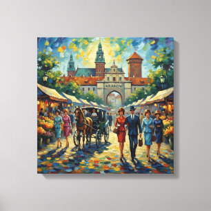 Krakow Poland Mediaeval Gate Stretched Canvas Print