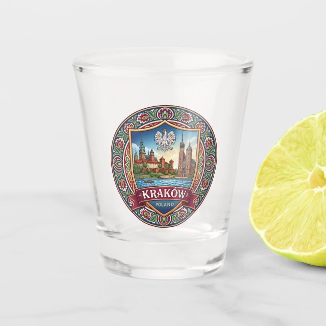 Krakow Poland Shot Glass (Front)