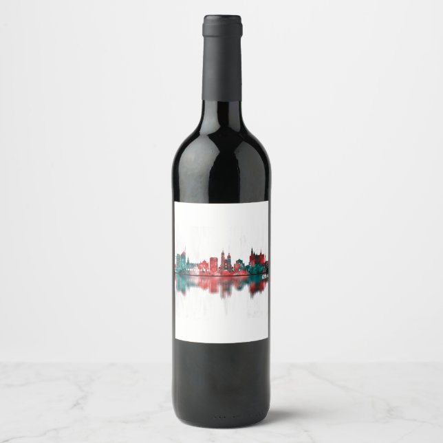 Krakow Poland Skyline Wine Label (Front)