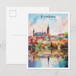 Krakow Poland Travel Aesthetic Postcard