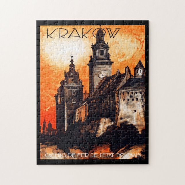 Krakow Poland Travel Poster Puzzle (Vertical)