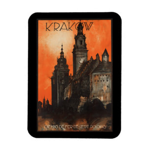 Krakow Poland - Vintage Polish Travel Poster Magnet