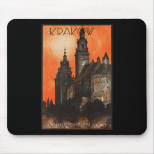 Krakow Poland - Vintage Polish Travel Poster Mouse Mat