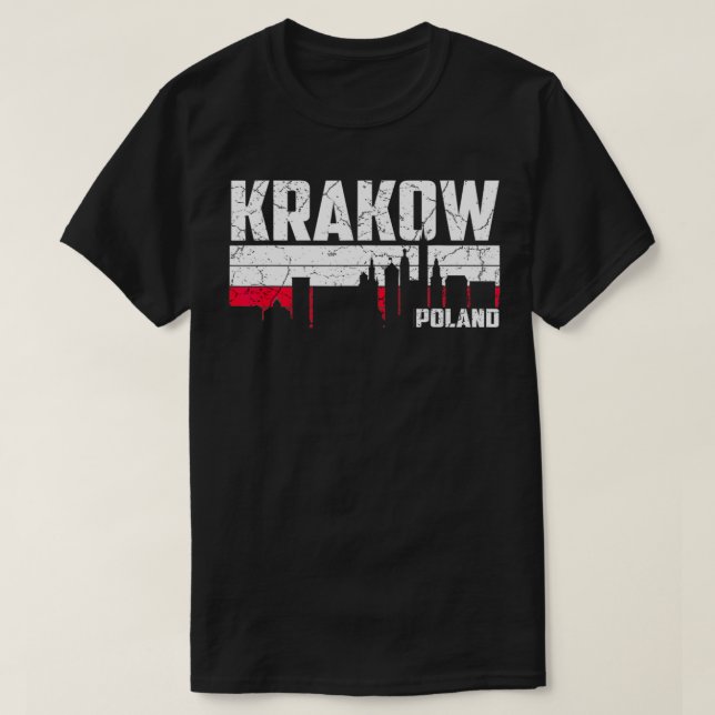 Krakow Skyline Poland Vacation T-Shirt (Design Front)