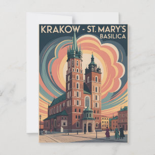 Krakow St. Mary's Basilica vintage Postcard
