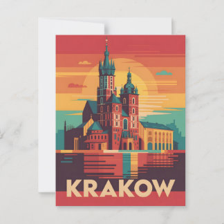 Krakow vintage postcard