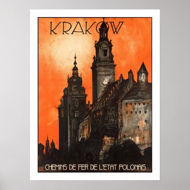 Krakow Vintage Travel Poster (Front)