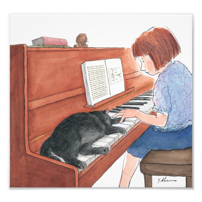 Kramer The Cat Sleeping On The Piano Photo Print (Front)