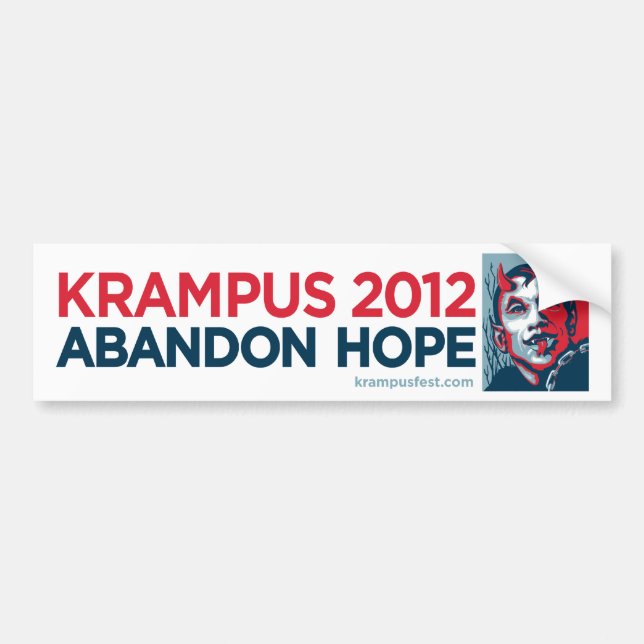 Krampus 2012 Abandon Hope Slogan Sticker (Front)