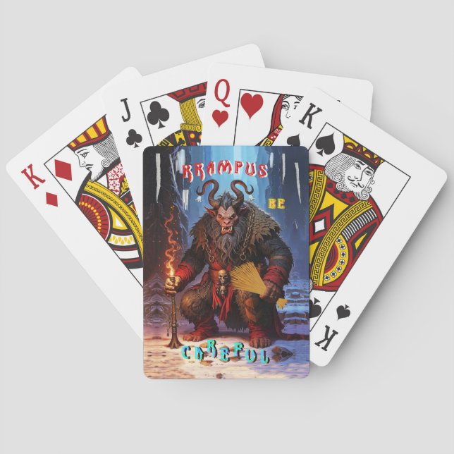 Krampus Be Careful Playing Cards (Back)