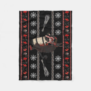 Krampus Caught A Naught Child Fleece Blanket