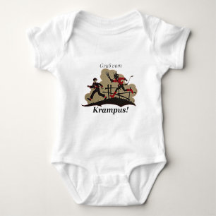 Krampus Chases Kid Baby Bodysuit